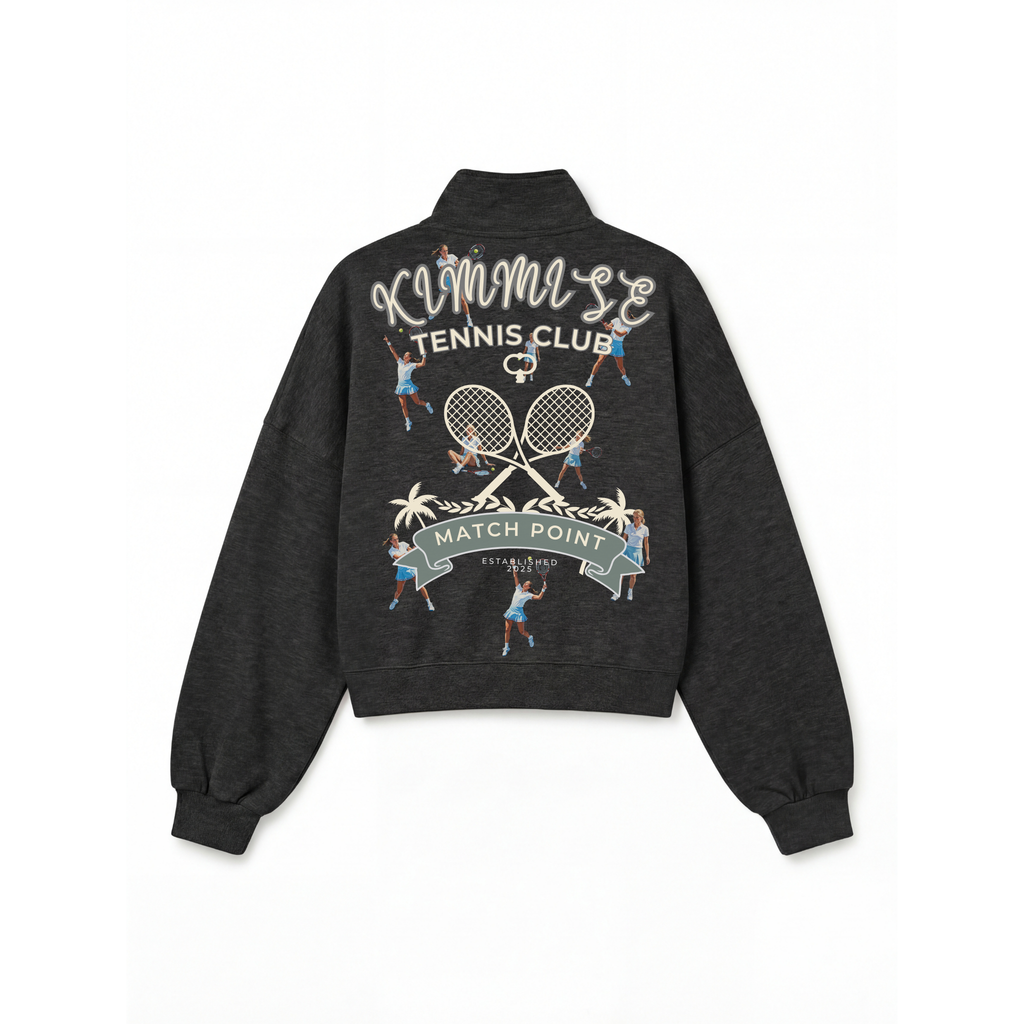 Match Point Pullover - Charcoal Black