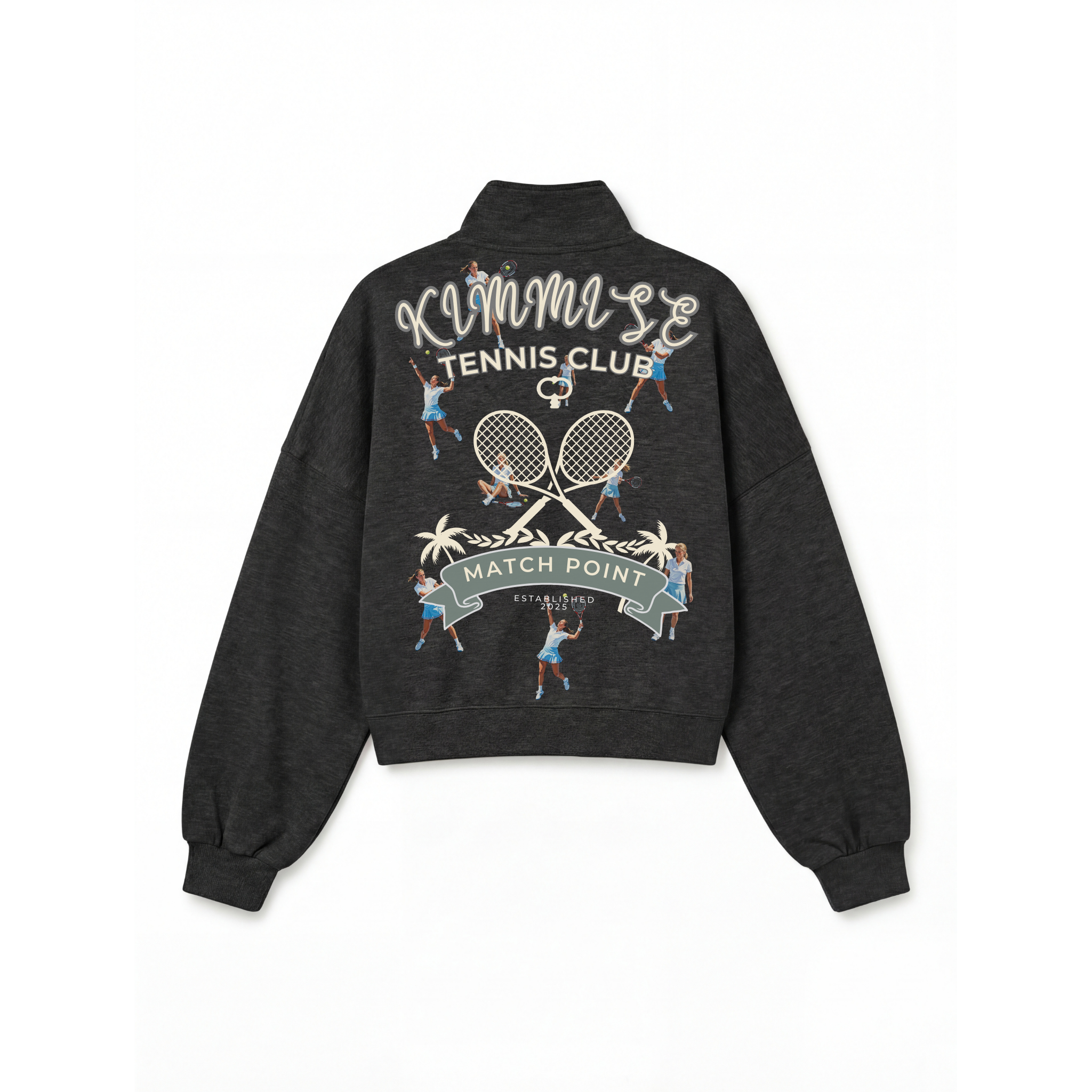 Match Point Pullover - Charcoal Black