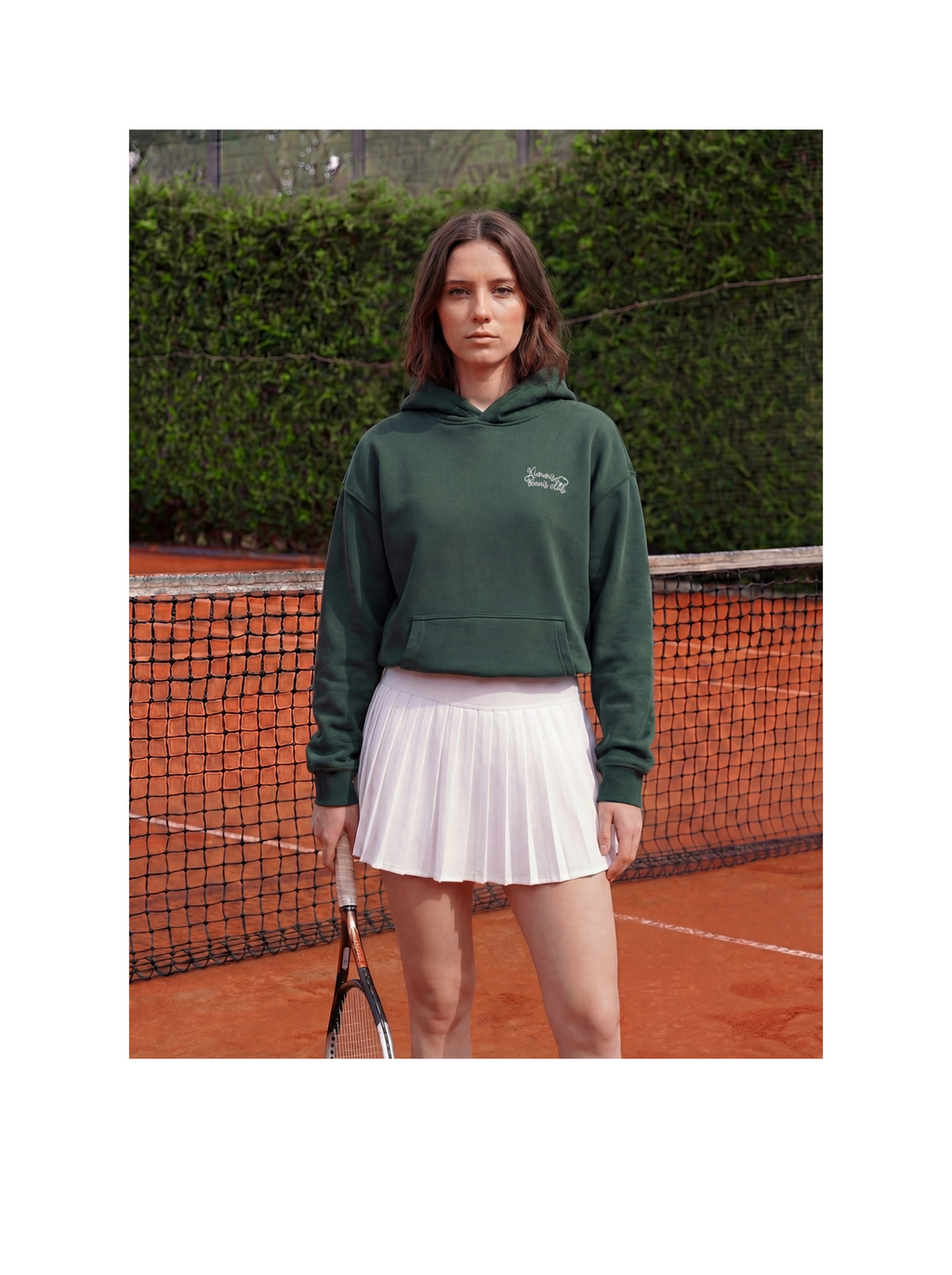 Oversize Match Point Hoodie - Deep Green