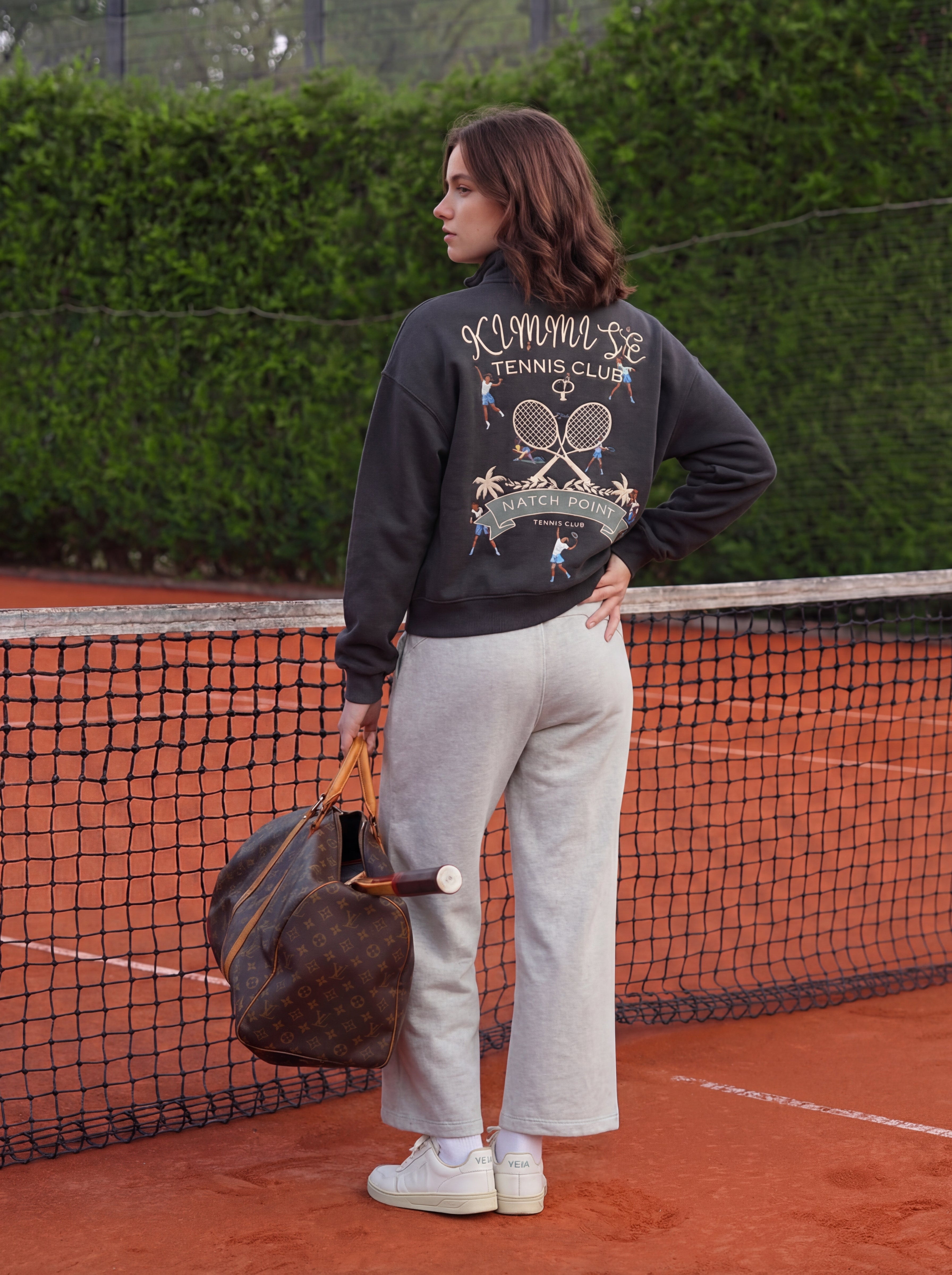 Match Point Pullover - Charcoal Black